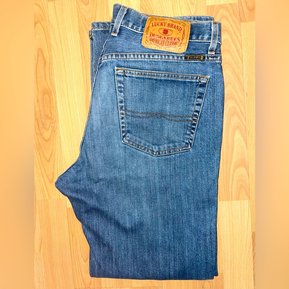 Lucky Brand Dungarees USA Made Gene Montesano Carpenter Jeans Men's Size 32 x 29